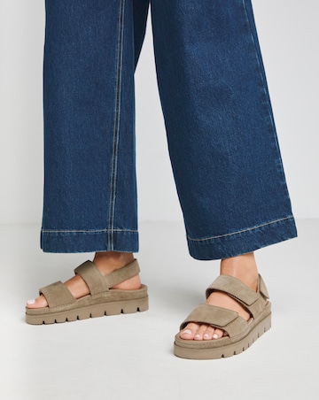 Chara Suede Touch and Close Sandals - Wide Fit (E)
