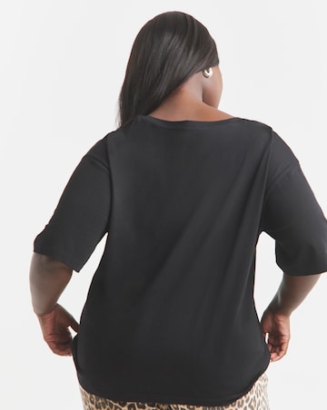 Simply Be Black Scoop Neck Pure Cotton T-Shirt