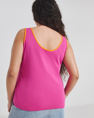 Pink & Orange Contrast Piping Tank