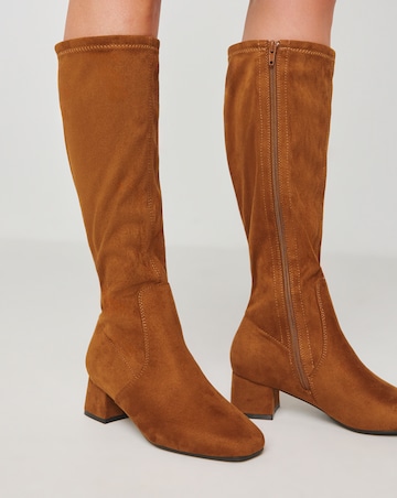 Demi Knee Kigh Heeled Boot - Extra Wide Fit (EEE) & Standard/Curvy Calf