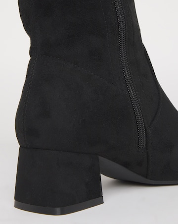 Claudia Block Heel Knee High Boots Wide Fit (E) & Super Curvy/Curvy Plus Calf