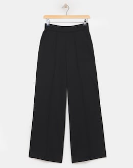 Simply Be Black Ponte Wide Leg Trousers