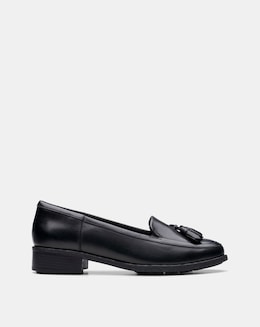 Clarks Black Havisham Leather Tassel Loafer