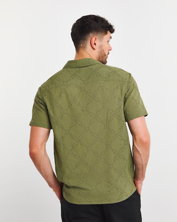 Cuban Collar Embroidery Shirt