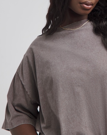 Acid Wash Oversized Slouchy Crew Neck T-Shirt