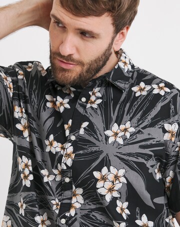 Jack & Jones Hawaii Floral Shirt - Black