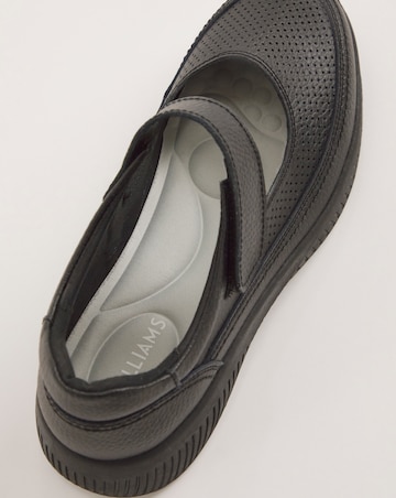 Rochelle Leather Bar Trainers Extra Wide EEE Fit
