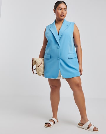 Blue Longline Tailored Waistcoat
