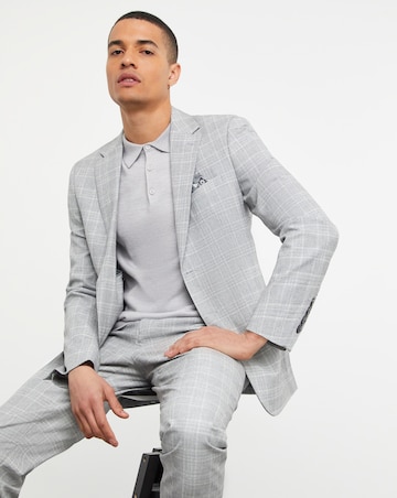 Jasper Light Grey Check Suit Jacket