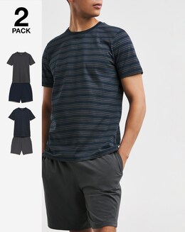2 Pack Stripe Pyjama Set