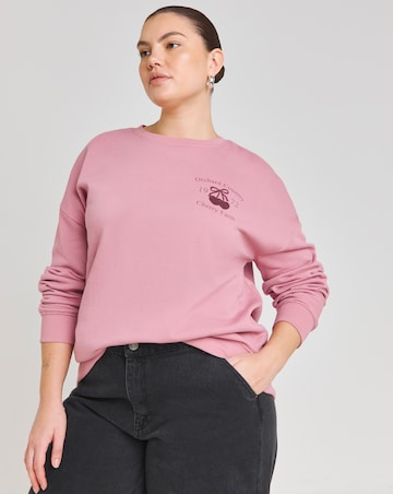 Dusty Pink Cherry Printed Sweatshirt
