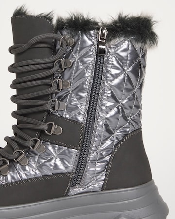 Alaska Lace Up Snow Boots - Wide Fit (E)
