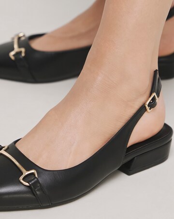 Sylvia Flat Slingback Shoes With Trim Detail - Extra Wide Fit (EEE)