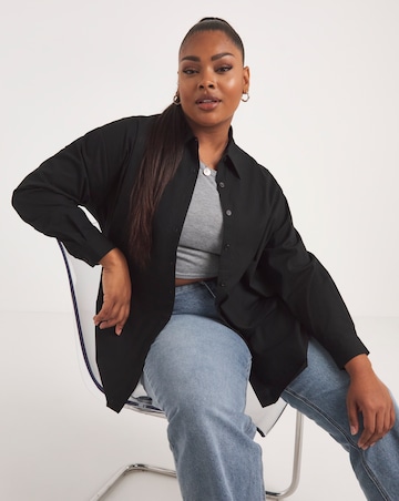 Black Relaxed Cotton Poplin Shirt