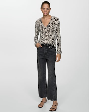 Mango Lin Leopard Print Blouse
