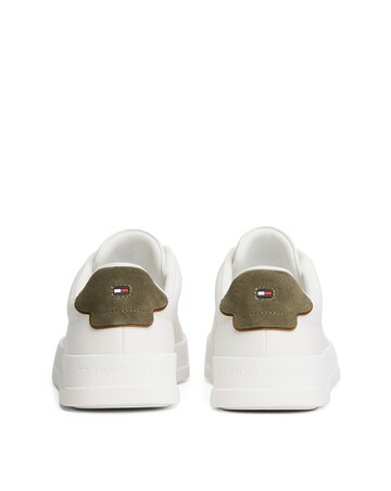Tommy Hilfiger Court Leather Trainer - Ecru/Green