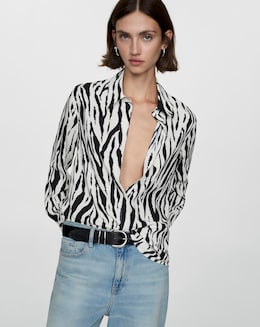 Mango Zebra Printed Flowy Shirt