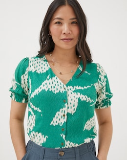 FatFace Savannnah Textured Leaves Blouse