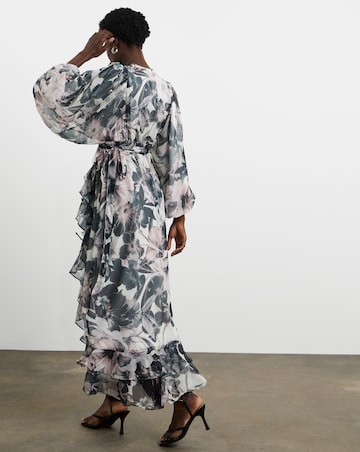 Joanna Hope Maxi Wrap Dress With Ruffles