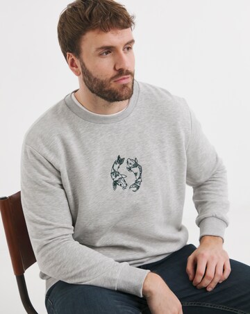 Jack & Jones Japanese Koi Sweatshirt - Grey
