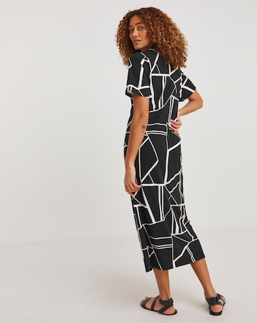 Soft Touch Midi Dress With Zip Front