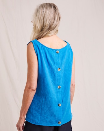 Julipa Pure Cotton Textured Button Back Top