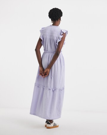 Cheesecloth Smock Dress With Shirred Back