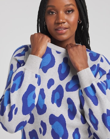 Simply Be Blue Leopard Pattern Jumper