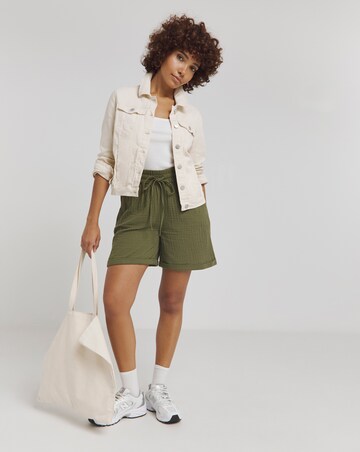Simply Be Khaki Cheesecloth Shorts