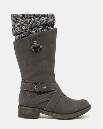 Rocket Dog Tesla Knitted High Leg Boots D Fit