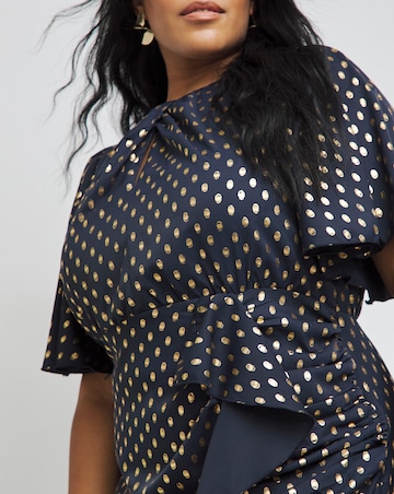 Little Mistress Spot Print Midaxi Dress