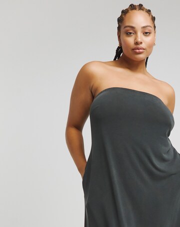 Simply Be Charcoal Grey Premium Jersey Bandeau Maxi Dress