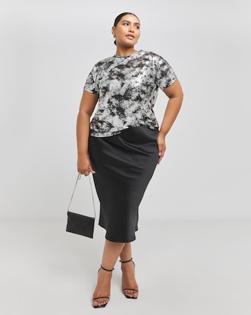 Black & Silver Metallic Mesh T-Shirt