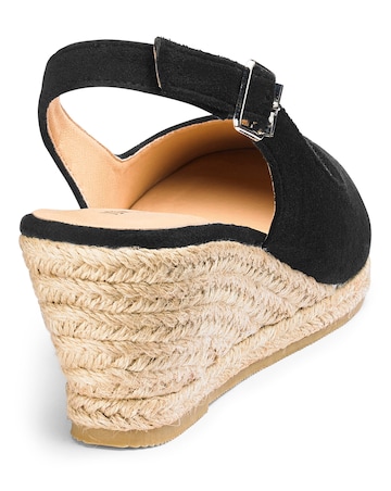 Miami Wedge Espadrille Slingback Sandals - Wide Fit (E)