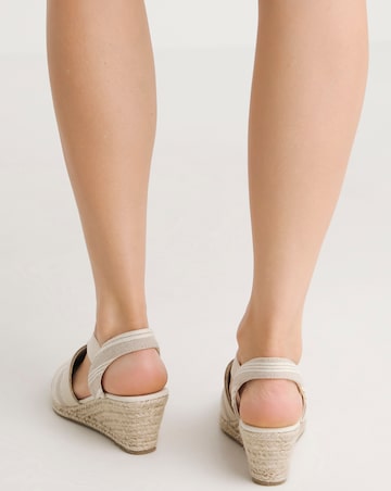 Cassie Crossover Elasticated Espadrille Sandals Extra Wide EEE Fit