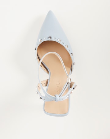 Hanny Studded Heel Court Shoe Ex Wide Fit