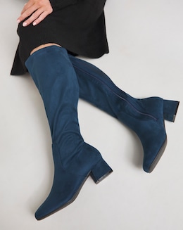 Demi Knee Kigh Heeled Boot - Standard Fit (D) &amp; Standard/Curvy Calf