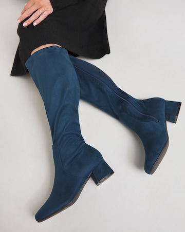 Demi Knee Kigh Heeled Boot - Wide Fit (E) & Standard/Curvy Calf