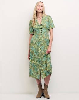 Nobody's Child Daisy Smudge Print Midi Dress
