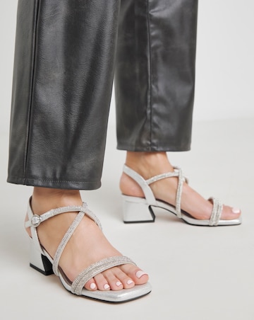 Nairobi Heeled Diamante Strappy Sandals Extra Wide EEE Fit