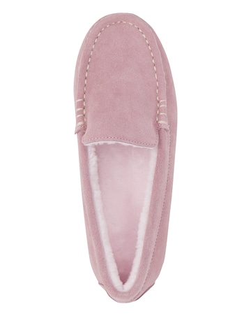 Leona Classic Suede Moccasin Slipper - Extra Wide Fit (EEE)