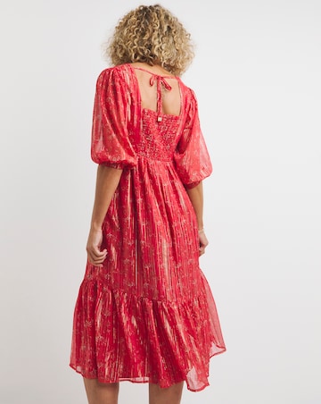 Joanna Hope Foil Print Midi Dress