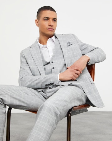 Jasper Light Grey Check Suit Jacket