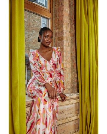 FatFace Peony Painted Leaves Maxi Dress