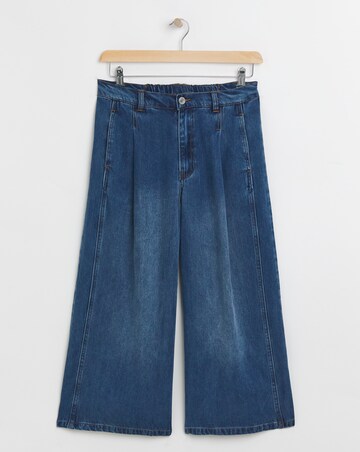 Simply Be Indigo Crop Wide Leg Jeans with Tencel TM Lyocell
