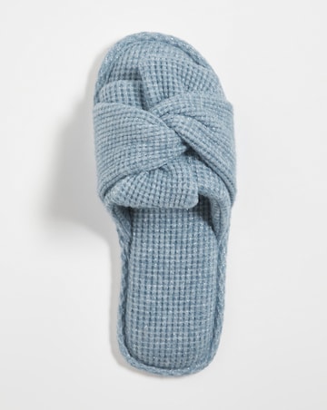 Waffle Bow Mule Slipper E Fit