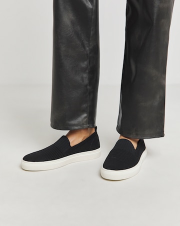 Felicity Stretch Textile Slip On Trainers - Extra Wide Fit (EEE)