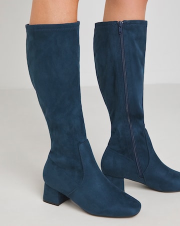 Demi Knee Kigh Heeled Boot - Wide Fit (E) & Standard/Curvy Calf