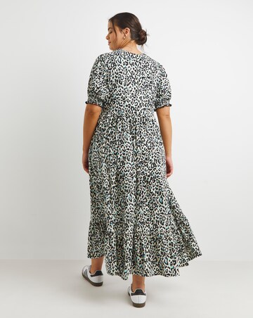 Leopard Supersoft Tiered Midi Dress