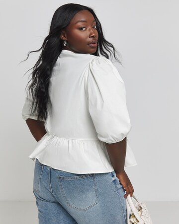 Simply Be Tie Front Puff Sleeve Smock Top